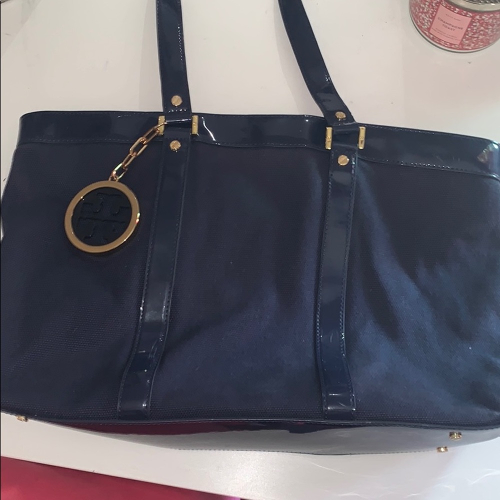 (More pics) Tory Burch Navy Tote Bag
